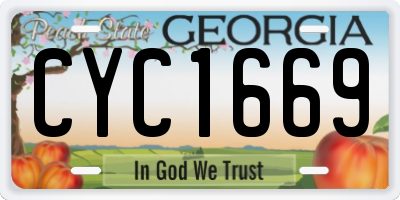 GA license plate CYC1669
