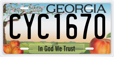 GA license plate CYC1670