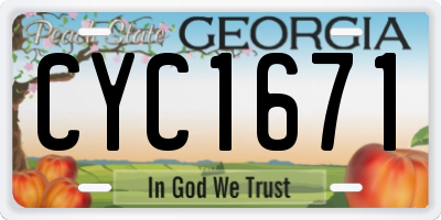 GA license plate CYC1671