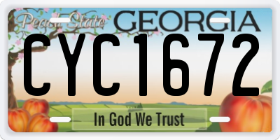 GA license plate CYC1672