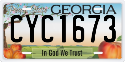GA license plate CYC1673