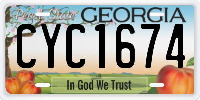 GA license plate CYC1674