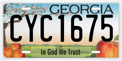 GA license plate CYC1675