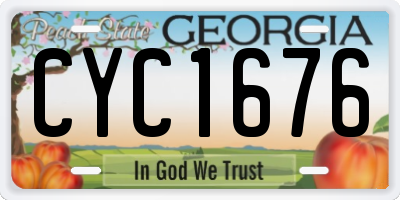 GA license plate CYC1676