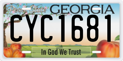 GA license plate CYC1681