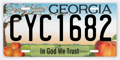 GA license plate CYC1682