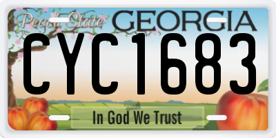 GA license plate CYC1683