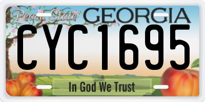 GA license plate CYC1695