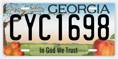 GA license plate CYC1698