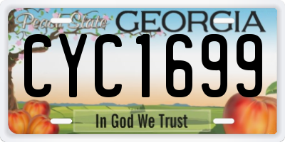 GA license plate CYC1699