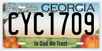 GA license plate CYC1709