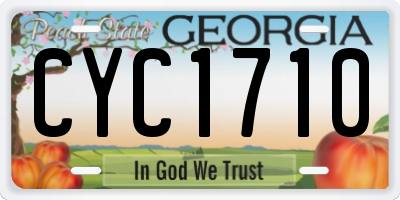 GA license plate CYC1710