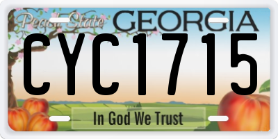 GA license plate CYC1715