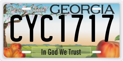 GA license plate CYC1717