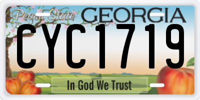 GA license plate CYC1719