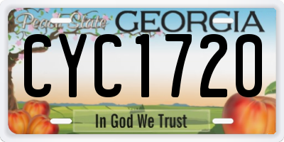 GA license plate CYC1720