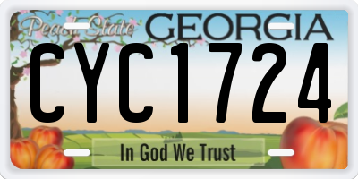 GA license plate CYC1724