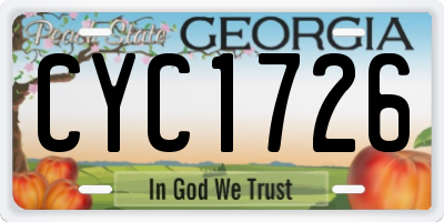 GA license plate CYC1726