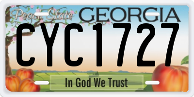 GA license plate CYC1727