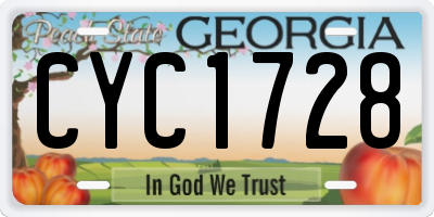 GA license plate CYC1728