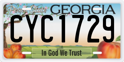 GA license plate CYC1729