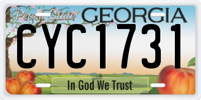 GA license plate CYC1731