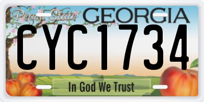 GA license plate CYC1734
