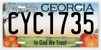 GA license plate CYC1735