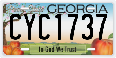 GA license plate CYC1737