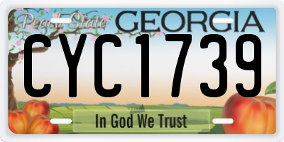 GA license plate CYC1739