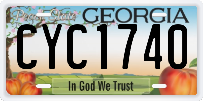 GA license plate CYC1740