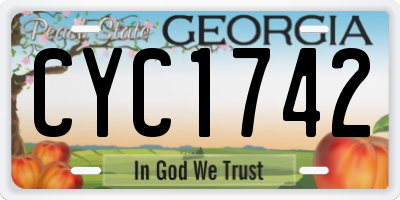 GA license plate CYC1742