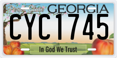 GA license plate CYC1745