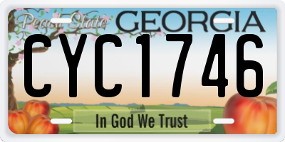 GA license plate CYC1746