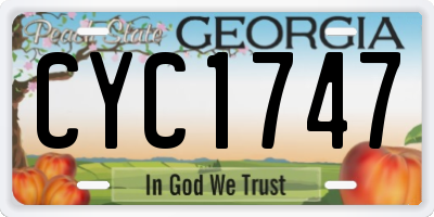GA license plate CYC1747