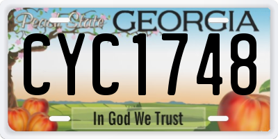 GA license plate CYC1748
