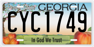 GA license plate CYC1749