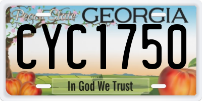 GA license plate CYC1750