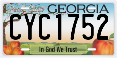 GA license plate CYC1752
