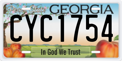 GA license plate CYC1754