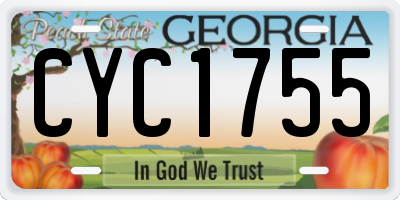 GA license plate CYC1755