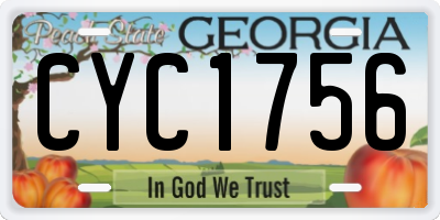 GA license plate CYC1756
