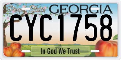GA license plate CYC1758