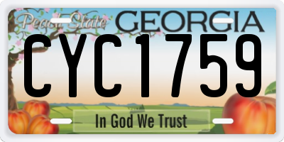 GA license plate CYC1759