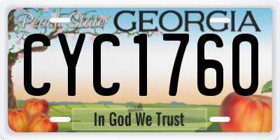 GA license plate CYC1760