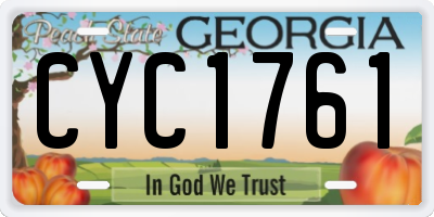 GA license plate CYC1761