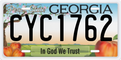 GA license plate CYC1762
