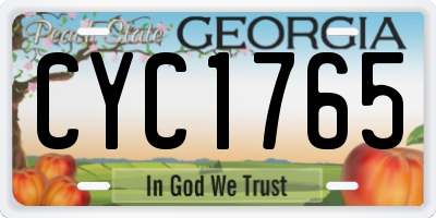 GA license plate CYC1765