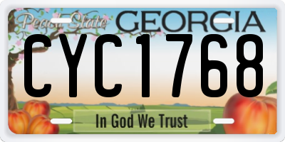 GA license plate CYC1768