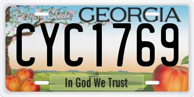 GA license plate CYC1769